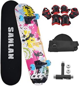 Sanlan Complete Skateboard- Good For 6 Year Old